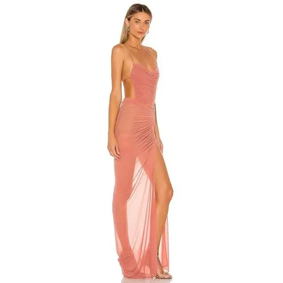 NWT‎ Michael Costello x REVOLVE Follie Gown in Mauve Women’s Size Small - Picture 2 of 7